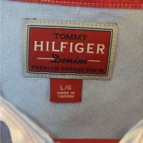 Set of Four Tommy Hilfiger Men's Size Large 100% Cotton Button Up Shirts - Picture 9 of 12
